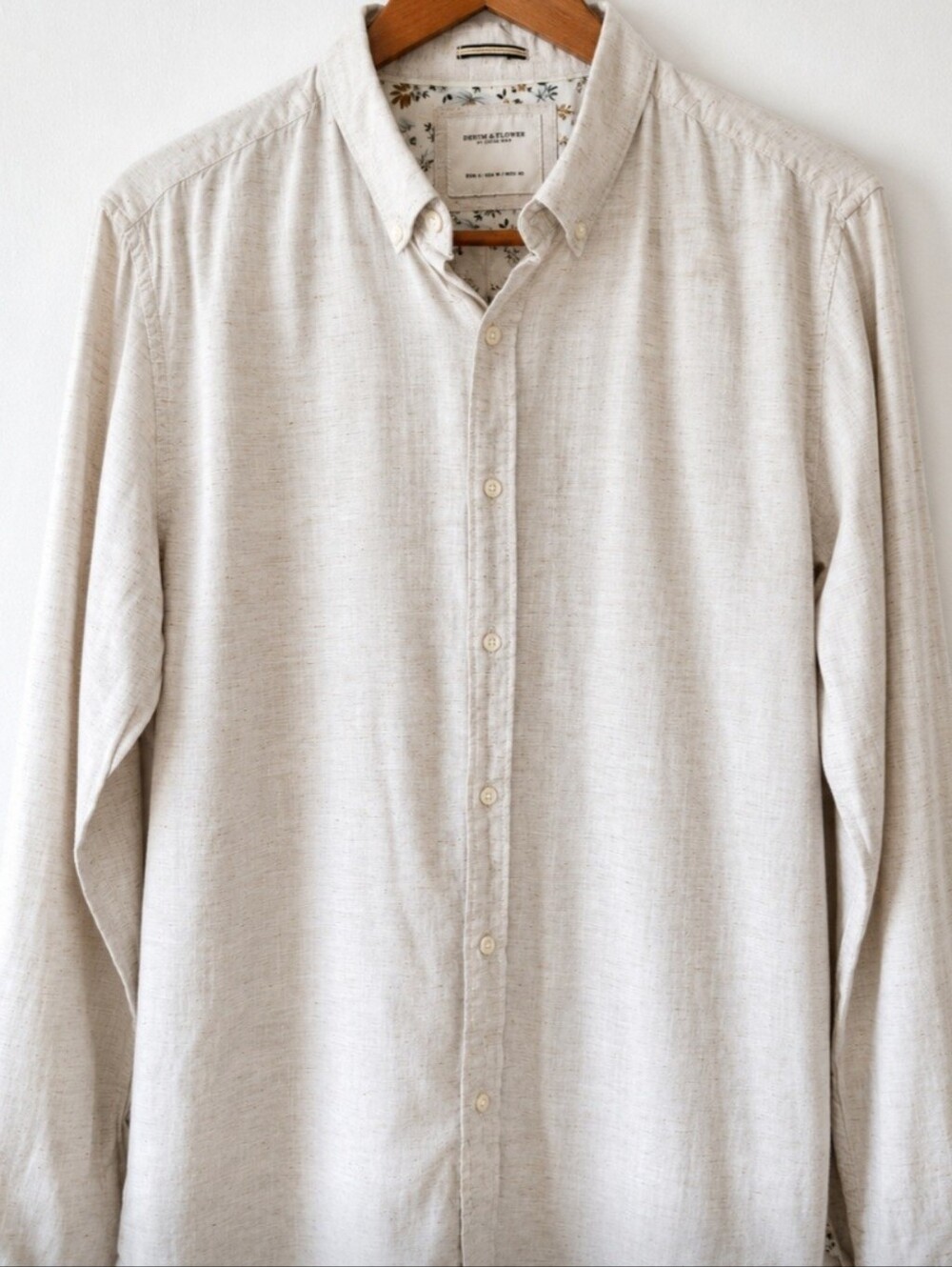 Denim & Flower Shirt - Ricky Singh | Lino Beige Style